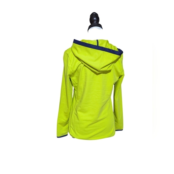Lauren Ralph Lauren Lime Green Blue Trim Terry Quarter Zip Hoodie Size Small GUC - Picture 4 of 16